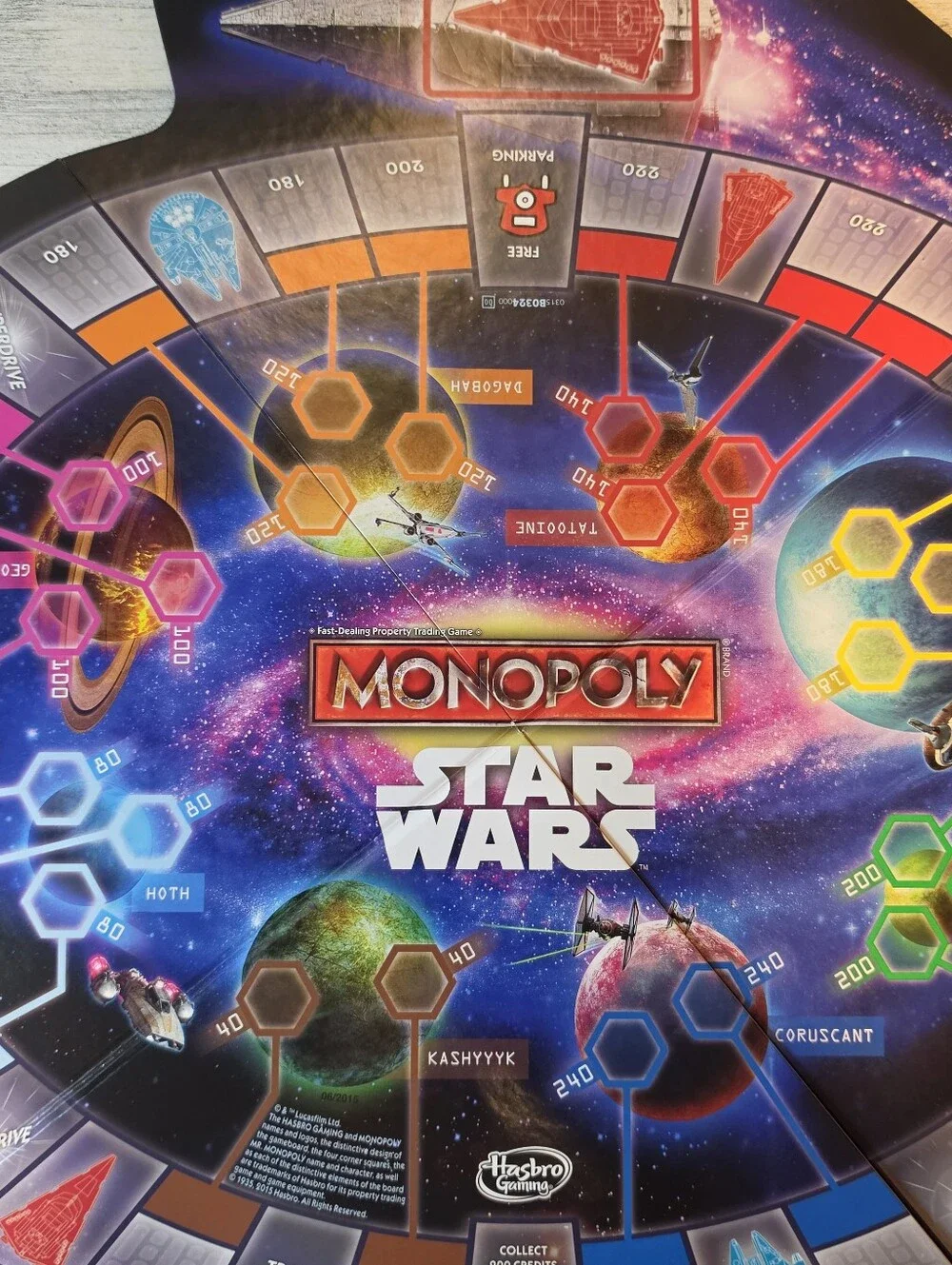 Star Wars Monopoly Force Awakens Board Game Complete New Open Box Figures Sealed